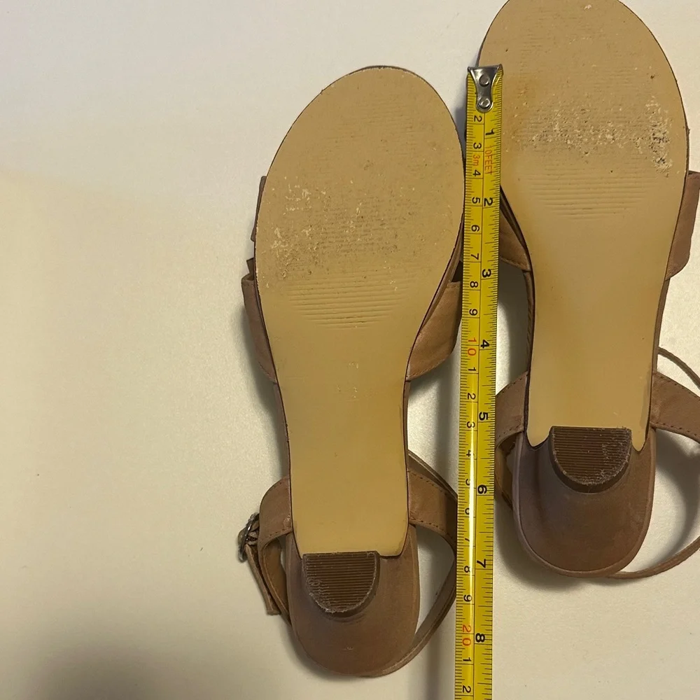 Nordstrom Nude Sandals with Bow Accent